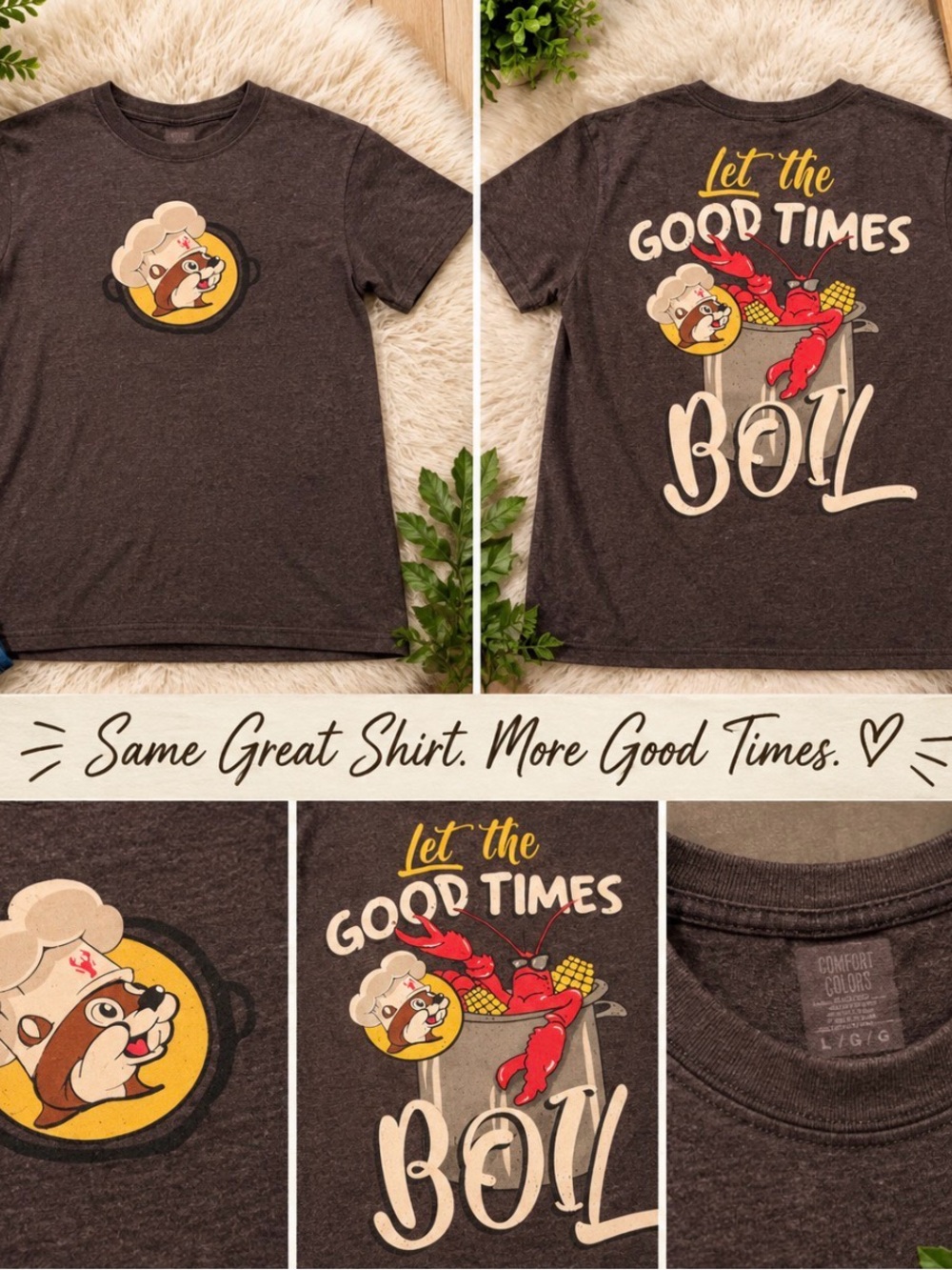 Comfort Colors 'Let the Good Times Boil' Dark Gray Graphic Tee
